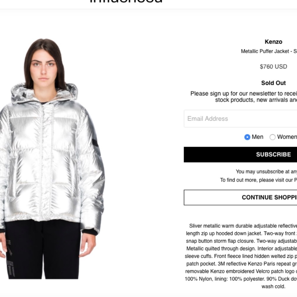 Kenzo Silver Puffer